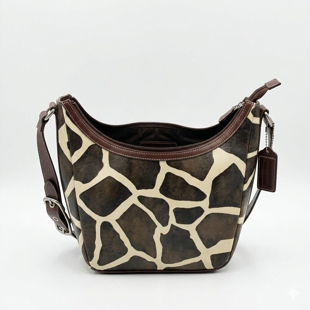 Brown and Cream Giraffe Print Women's Bag